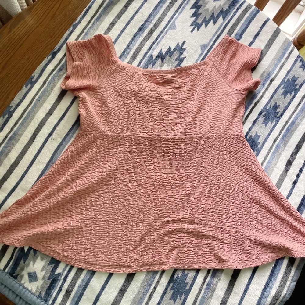 Torrid 0 Smocked Off Shoulder Babydoll Dusty Pink - Picture 4 of 6